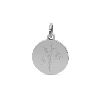 Losse bedel | Birthflower rond | kies je maand ZILVER