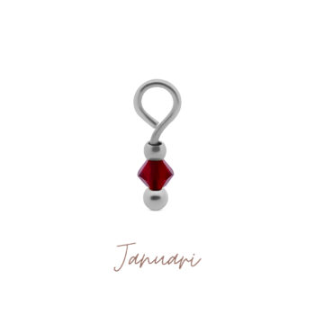 Losse bedel | Birthstone | kies je maand ZILVER