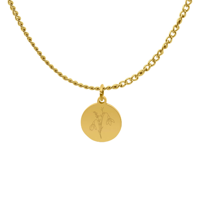 Ketting | Birthflower | Kies je maand | Rond GOUD