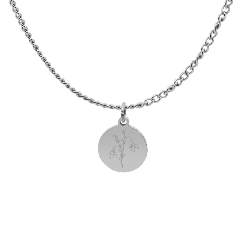 Ketting | Birthflower | Kies je maand | Rond ZILVER