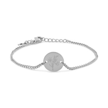 Armband | Birthflower | Rond 12mm | kies je maand ZILVER