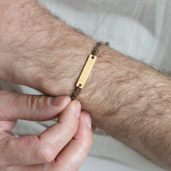 Armband | Mannen bar bruin | Handwriting GOUD