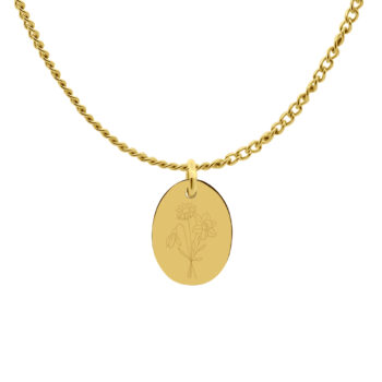 Ketting | Bloemenboeket | Ovaal GOUD