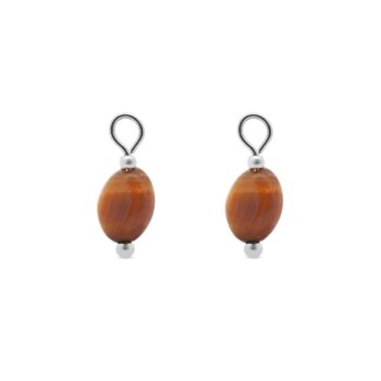 Oorbelhangers | Tiger's Eye ovaal ZILVER