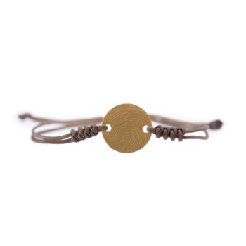 Armband | Mannen rond bruin | Vingerafdruk GOUD