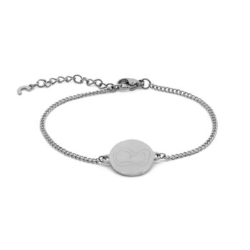 Armband | Lijntekening echo rond ZILVER