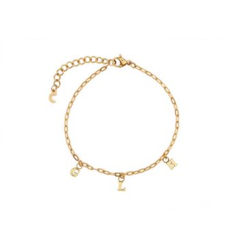 Armband | Alfabet kies je letters | 1-6 initialen GOUD