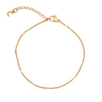 Armband | Platte schakel coin GOUD