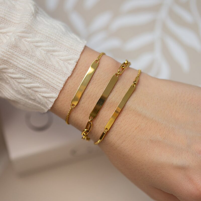 Armband | Bar eigen tekst GOUD - Image 2