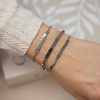 Armband | Bar eigen tekst ZILVER