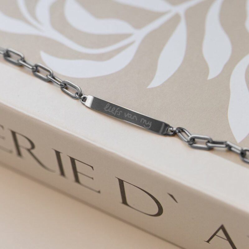 Armband | Bar handwriting ZILVER - Afbeelding 3