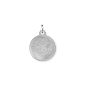 Losse bedel | Vingerafdruk rond 12 mm ZILVER