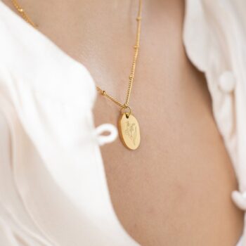 Ketting | Bloemenboeket | Ovaal GOUD