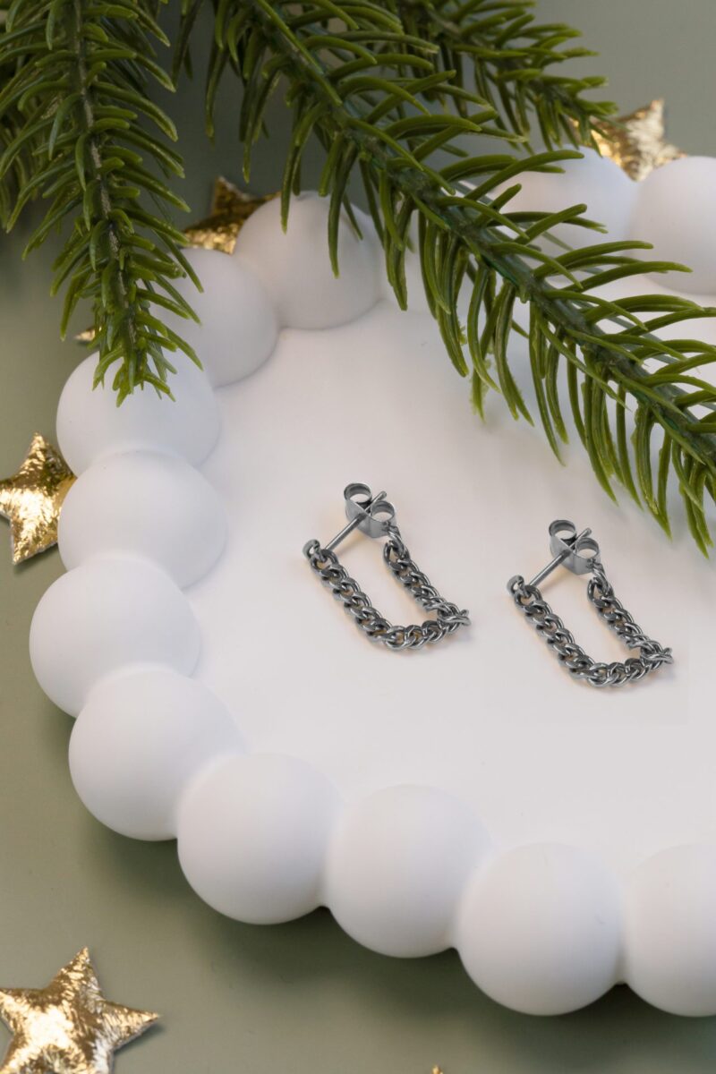 Oorbellen | Adventskalender | Gourmet chain ZILVER - Afbeelding 2