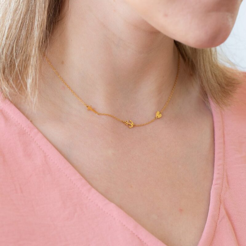 Ketting | Geloof, hoop en liefde GOUD - Afbeelding 2