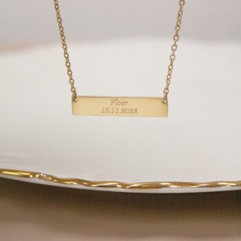 Ketting | square bar | Eigen tekst GOUD