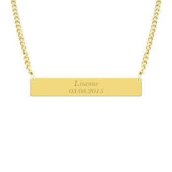 Ketting | square bar | Eigen tekst GOUD