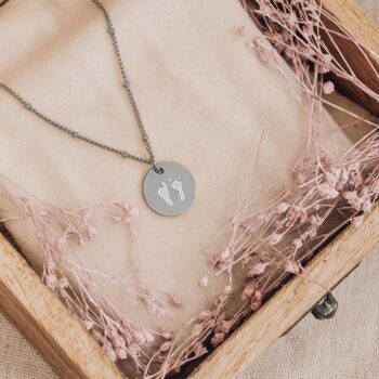 Ketting | Poot-, hand-, of voetafdruk | kies je bedel ZILVER