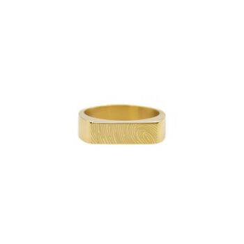 Ring | Bar vingerafdruk GOUD