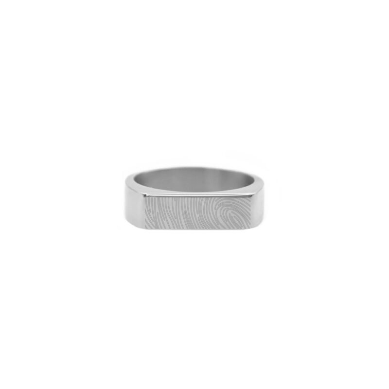 Ring | Bar vingerafdruk ZILVER