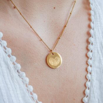 Ketting | Vingerafdruk duo hart | 18mm GOUD