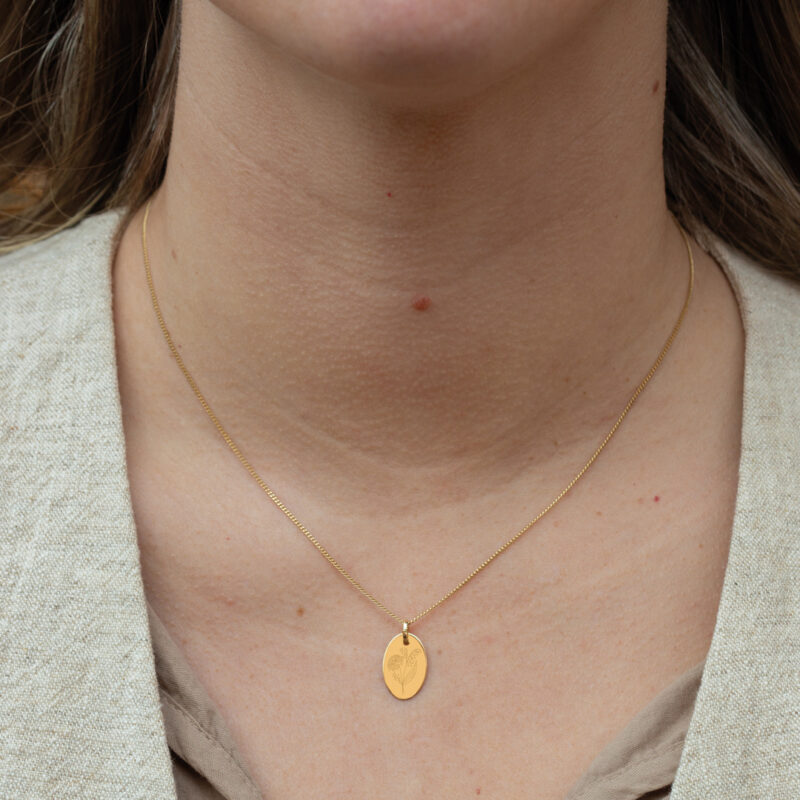 Ketting | Bloemenboeket ovaal | 14K GOUD - Image 2