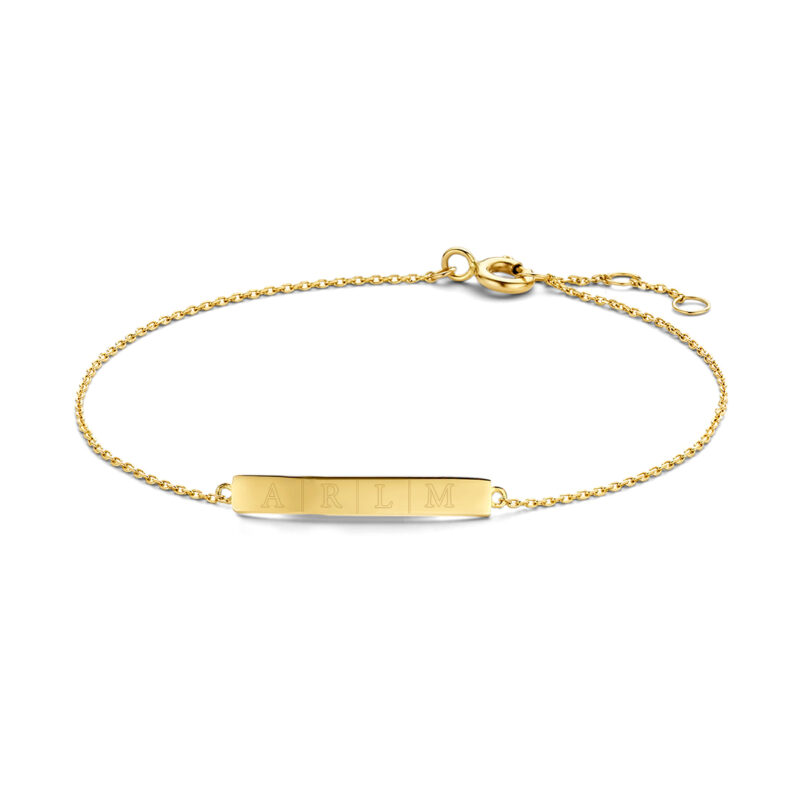 Armband | Bar 1-4 initialen | 14K GOUD