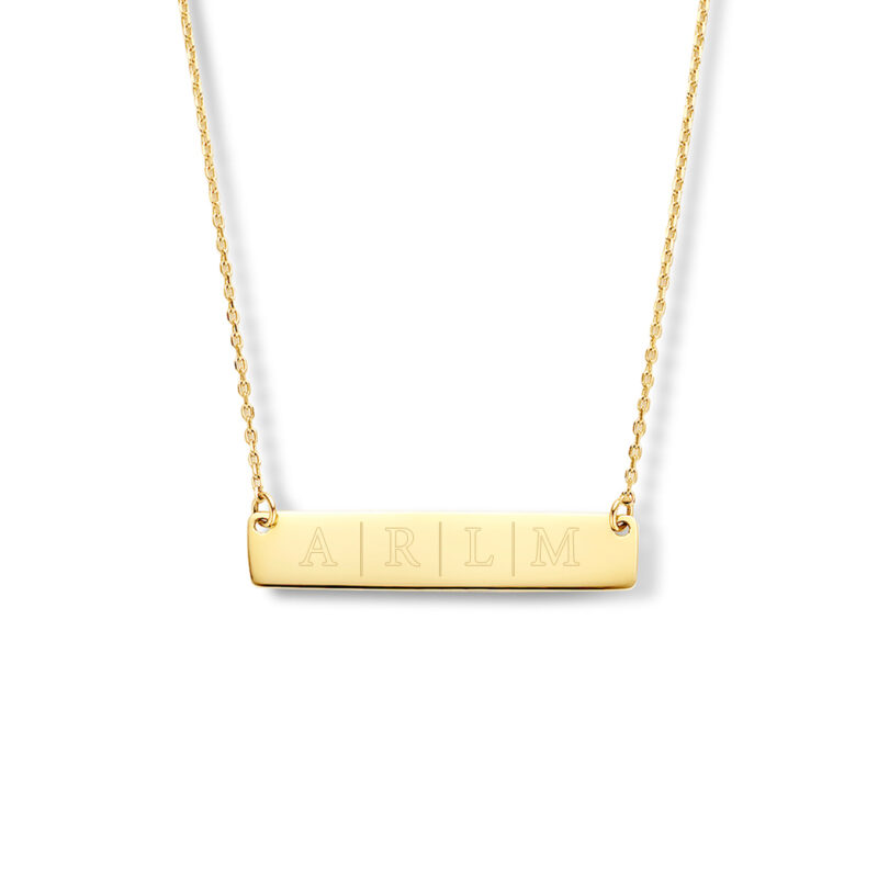 Ketting | Bar 1-4 initialen | 14K GOUD