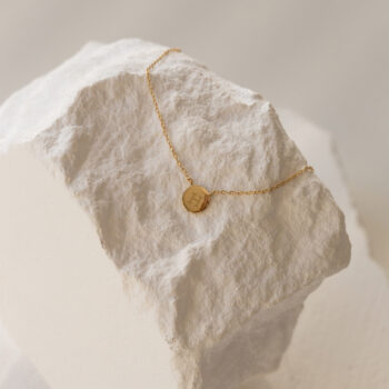 Ketting | Initiaal klein rondje | Kies je maand | 14K GOUD