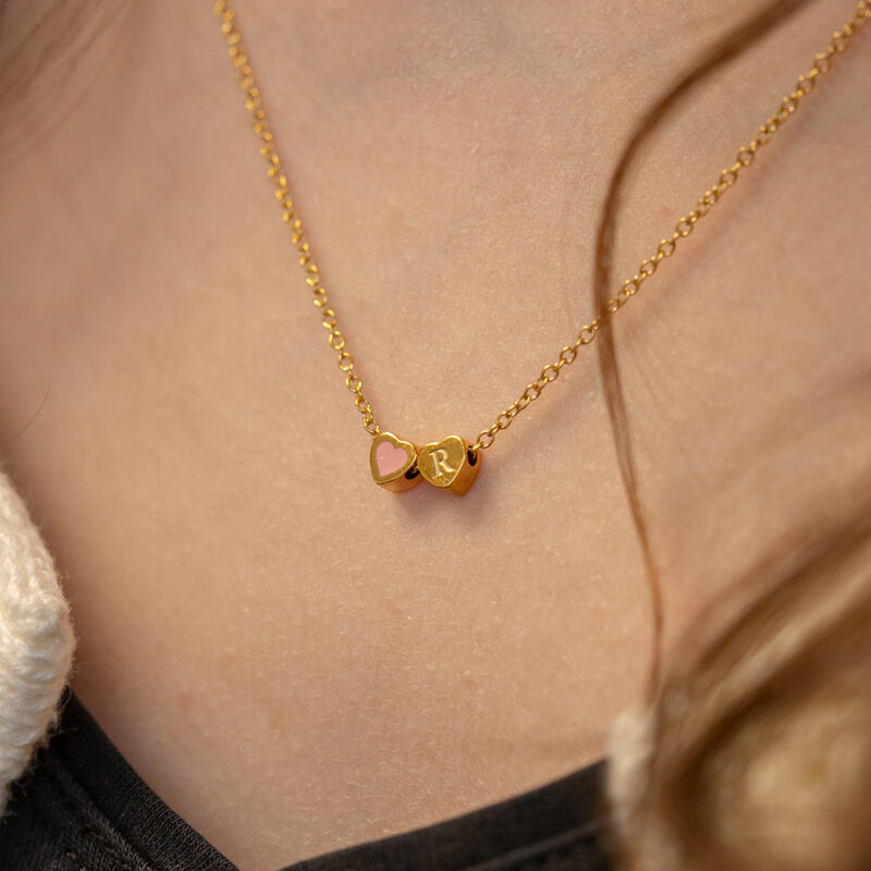 Ketting | Tiny heart | Kies je letter GOUD - Afbeelding 2