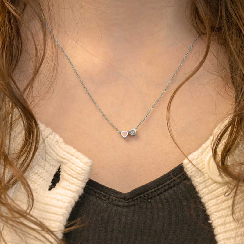 Ketting | Tiny heart | Kies je letter of kleur ZILVER - Image 3