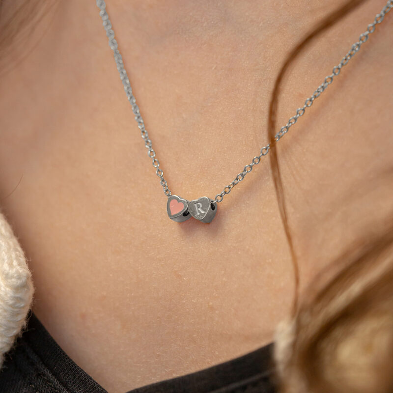 Ketting | Tiny heart | Kies je letter of kleur ZILVER - Afbeelding 2