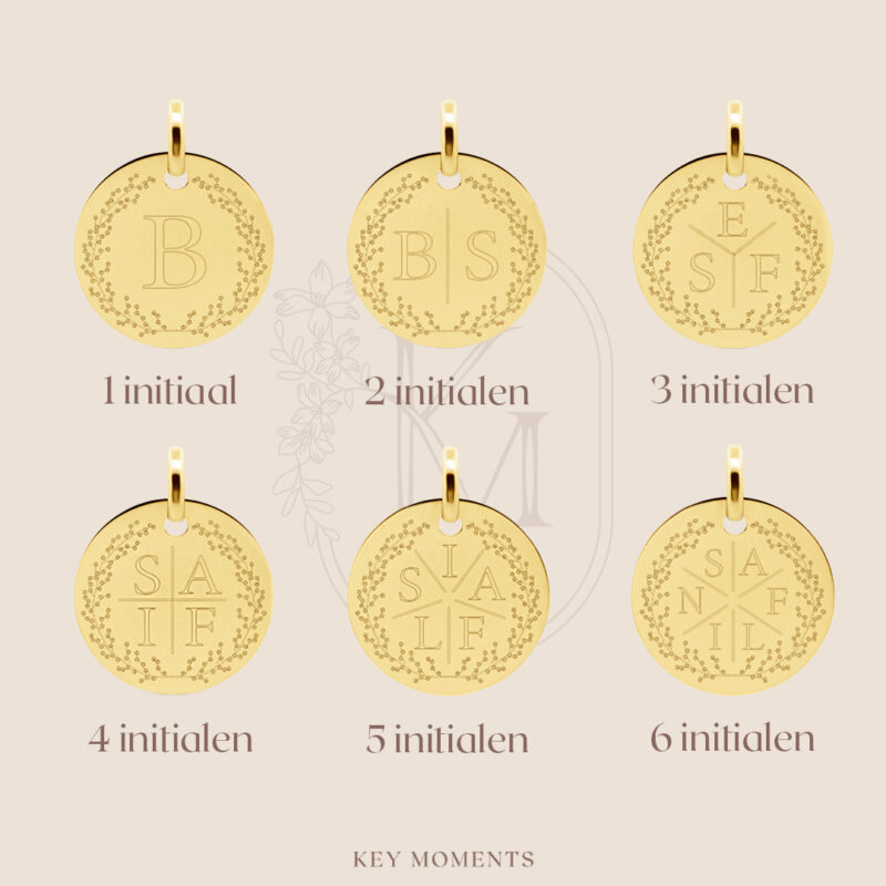 Ketting | Rond 1-6 initialen | 14K GOUD – Image 2