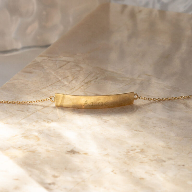 Armband | Bar eigen tekst | 14K GOUD - Afbeelding 2