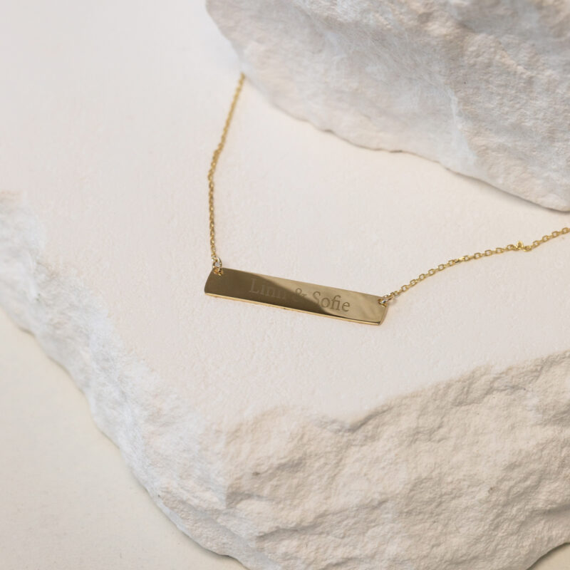 Ketting | Bar eigen tekst | 14K GOUD - Afbeelding 2