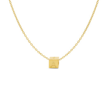 Ketting | Initiaal cube | Kies je letter | 14K GOUD