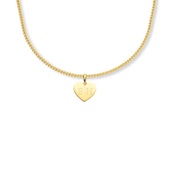 Ketting | Hartje 1-2 initialen | 14K GOUD