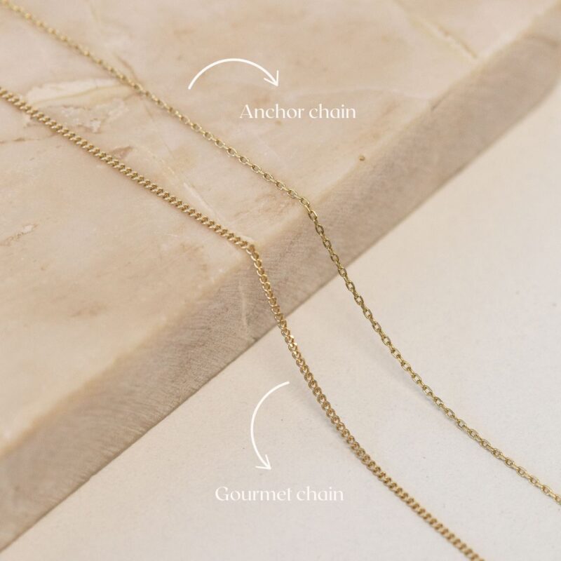 Ketting | Rond 1-6 initialen | 14K GOUD - Image 4