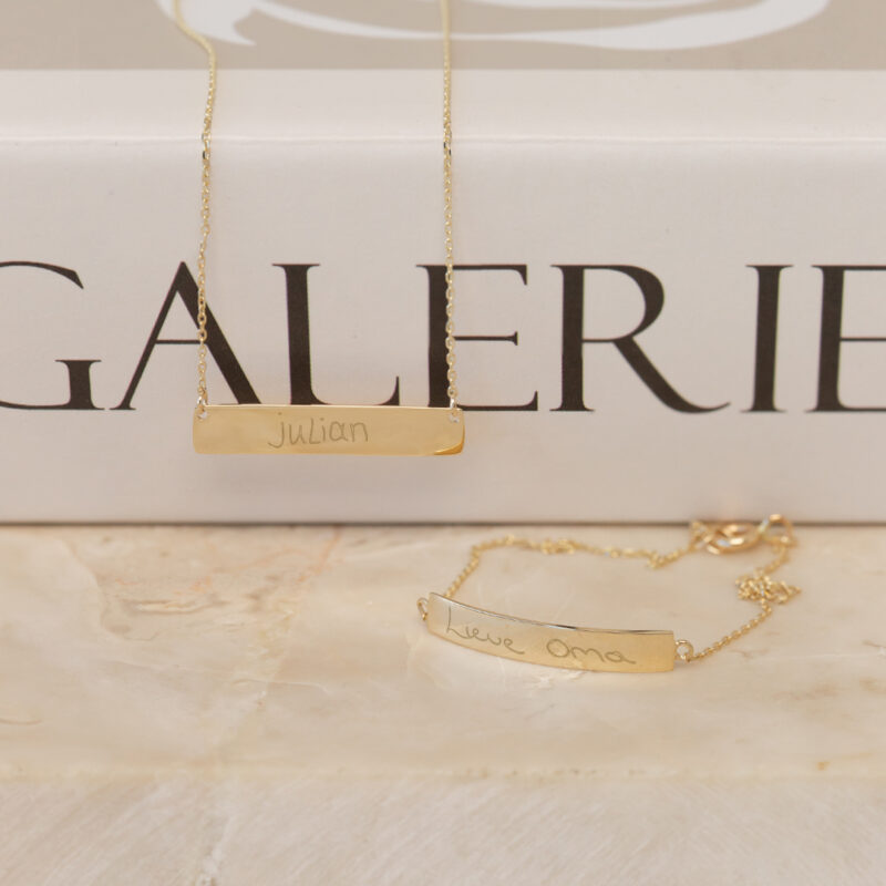 Ketting | Bar handwriting| 14K GOUD - Afbeelding 2